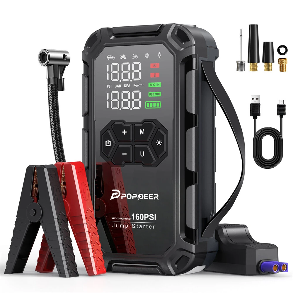 POPDEER PD JA66 6000A Jump Starter & Κομπρεσέρ 160PSI για κάθε κινητήρα στα 54,30€ από το Banggood!