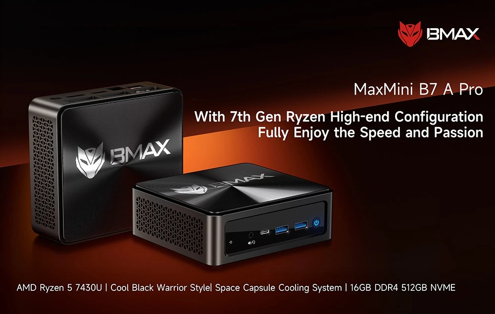 BMAX B7A Pro Mini PC: Με AMD Ryzen 5 7430U και 6 πυρήνες, μόνο 329,00€ στο Geekbuying!
