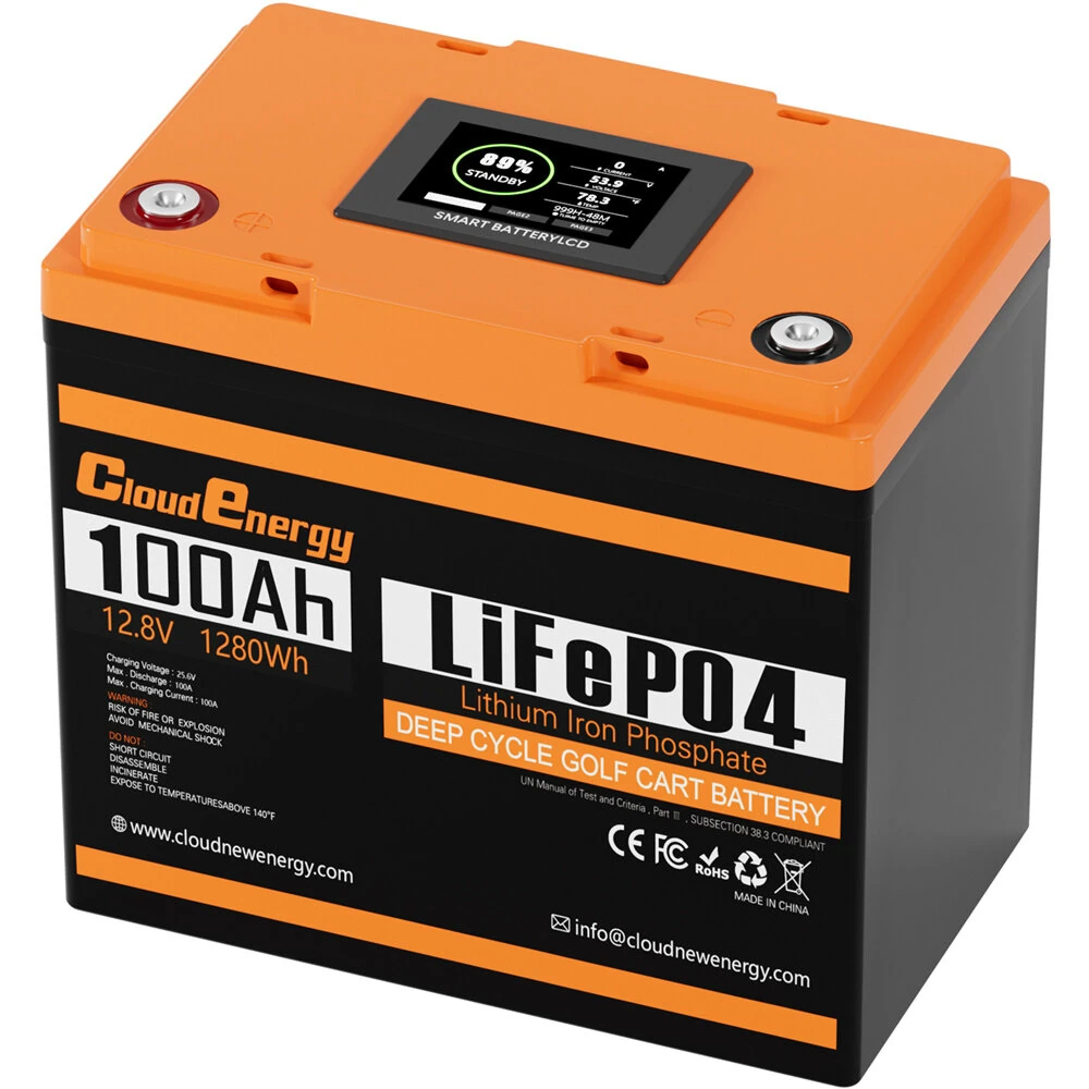 Cloudenergy 12V 100Ah LiFePO4 Μπαταρία με Bluetooth & LCD - Μόνο 190,00€ από το Banggood