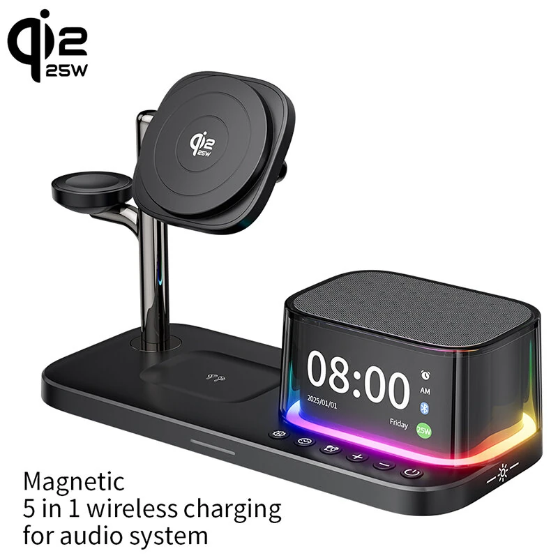 C09Plus 5-in-1: 25W Μαγνητικός Φορτιστής Qi2.2 με Bluetooth Ηχείο & Ρολόι μόνο με 31,30€ στο Banggood!