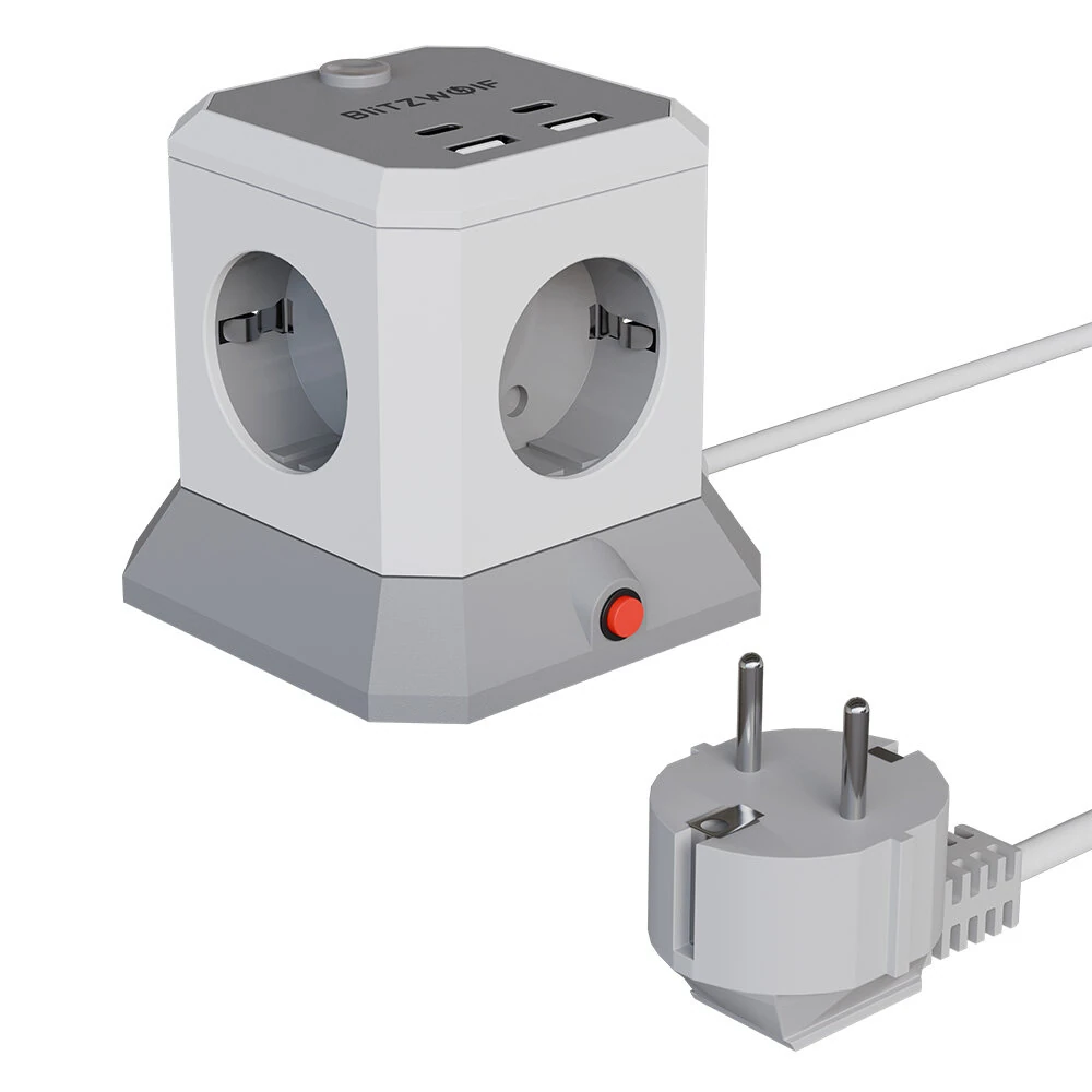 BlitzWolf BW EC1: 8 σε 1 Πολύπριζο Κύβος με 4 AC, 2 USB-A & 2 USB-C μόνο με 14,90€ από το Banggood!