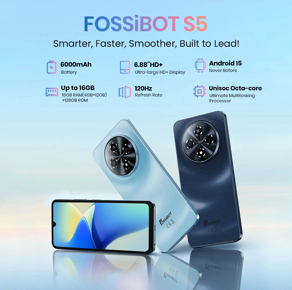 FOSSiBOT S5 Smartphone: Octa-Core, 4GB/128GB, 6000mAh, 120Hz Display, NFC – Μόνο 99€ στο Geekbuying!