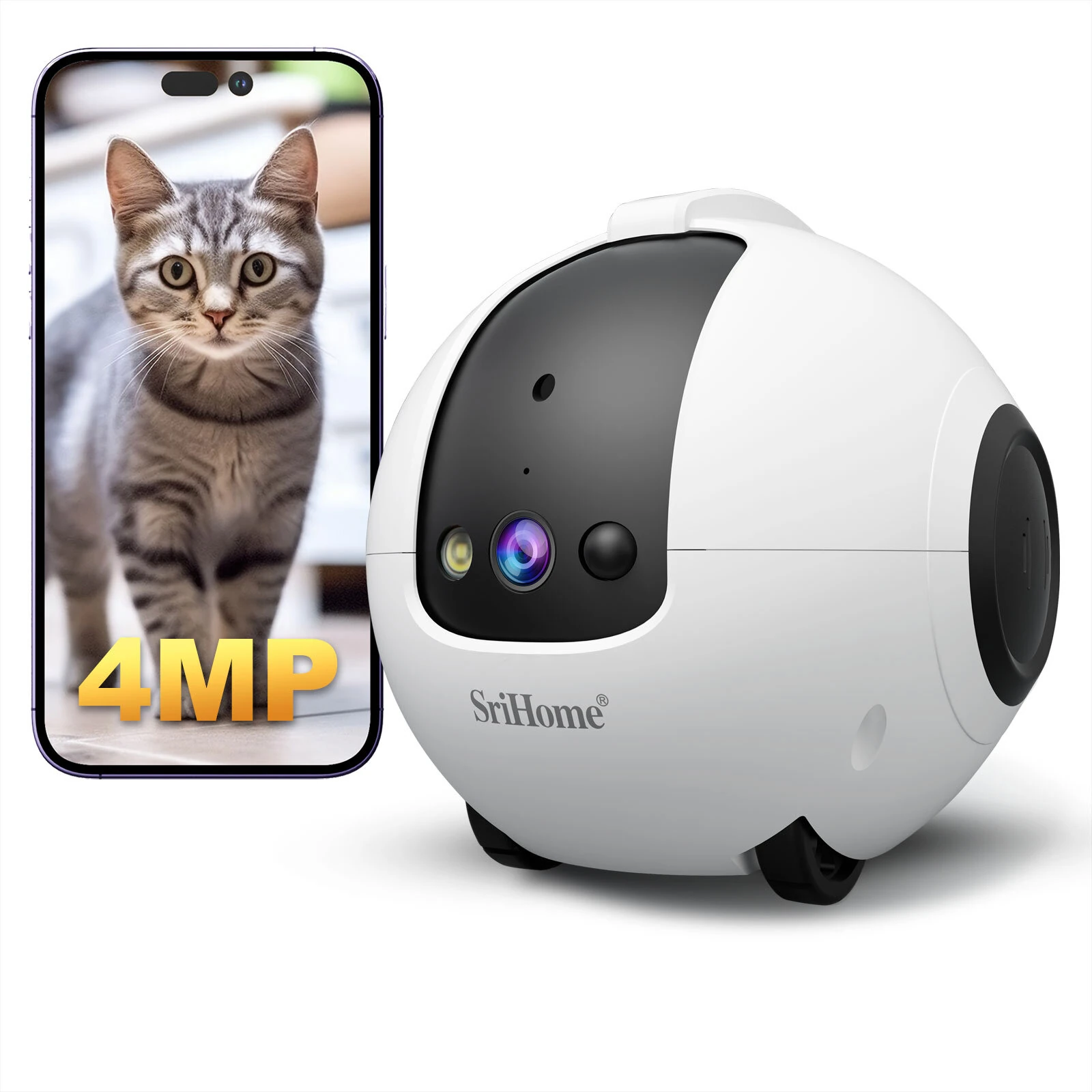 SriHome DH013 Smart Pet Camera: Ρομπότ 4MP με AI Tracking και Μπαταρία 10000mAh - Μόνο 35,00€ στο Banggood