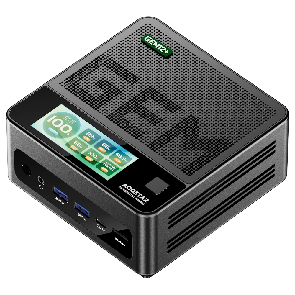 AOOSTAR GEM12+ Pro Mini PC: Ryzen 7 Pro 8845HS, LCD οθόνη & Fingerprint στα 359,30€ από το Banggood