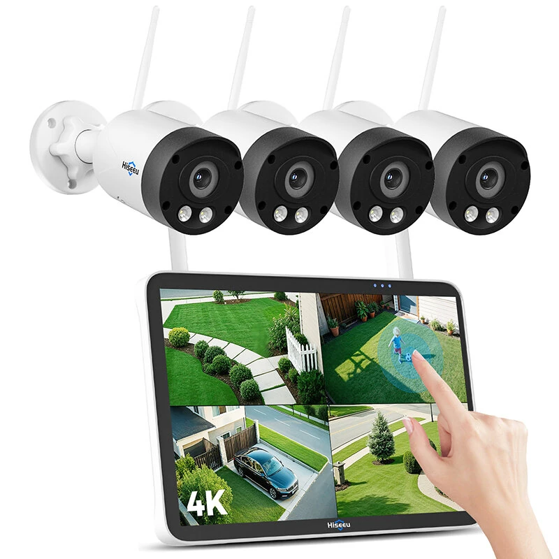 Hiseeu WK 10C4 8MP 4K Wireless Security System με Οθόνη Αφής 10" στα 180,60€ από το Banggood